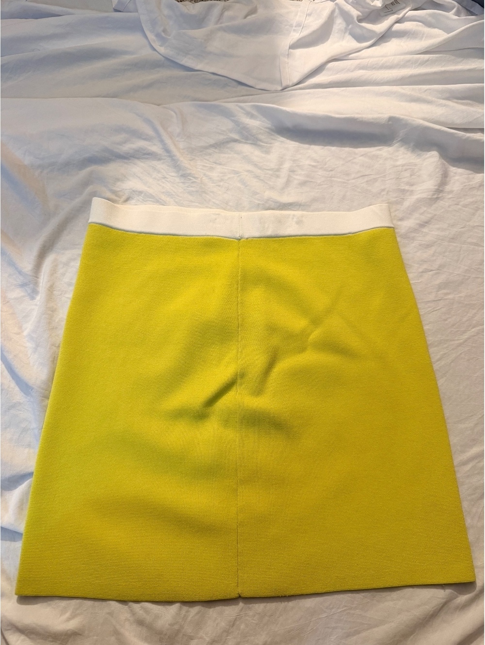 House of Harlow 1960 Yellow Knit Mini Skirt with White Waistband